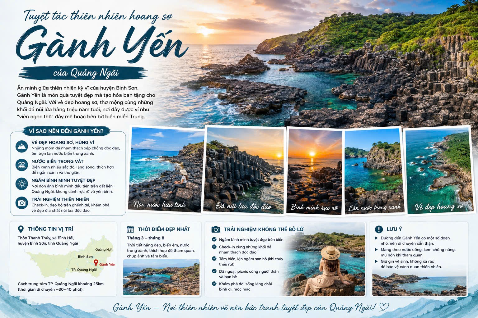 Gành Yến – Tuyệt tác thiên nhiên hoang sơ của Quảng Ngãi