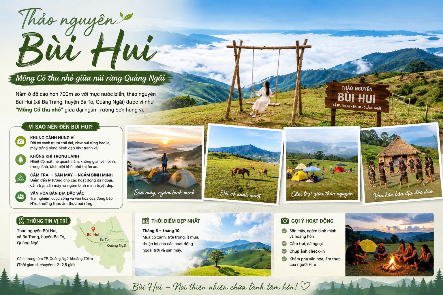 Thảo Nguyên Bùi Hui – “Mông Cổ thu nhỏ” giữa núi rừng Quảng Ngãi
