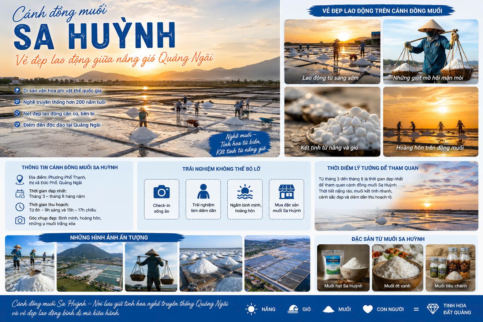 Cánh Đồng Muối Sa Huỳnh – Vẻ Đẹp Lao Động Giữa Nắng Gió Quảng Ngãi
