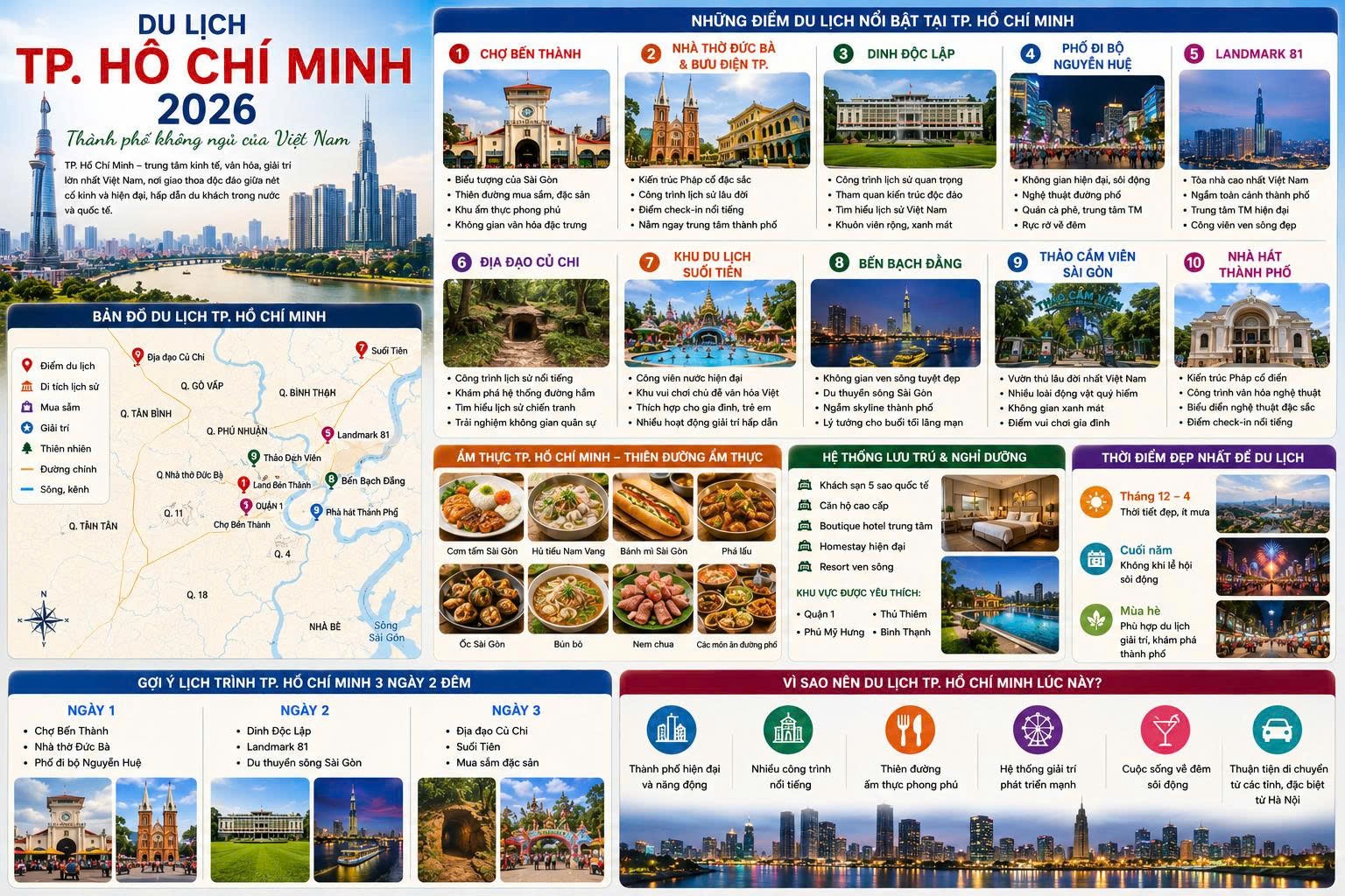Du lịch TP. Hồ Chí Minh 2026 – Khám phá thành phố sôi động bậc nhất Việt Nam