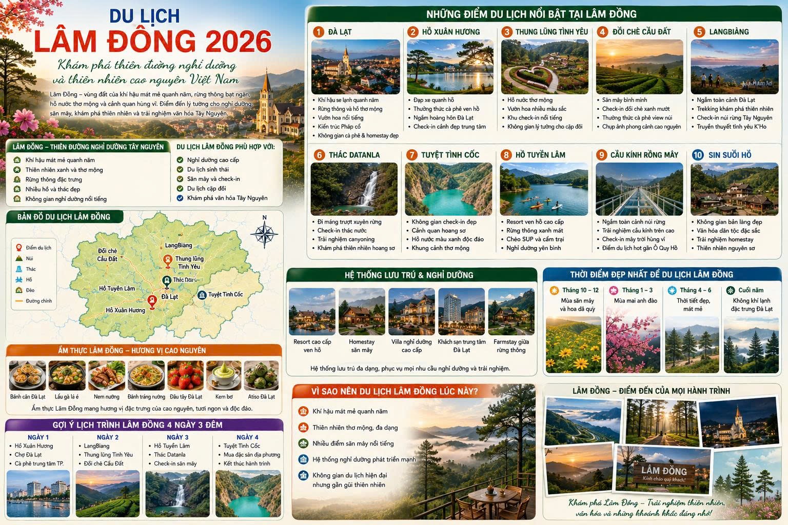 Du lịch Lâm Đồng 2026 – Khám phá thiên đường nghỉ dưỡng và thiên nhiên cao nguyên Việt Nam