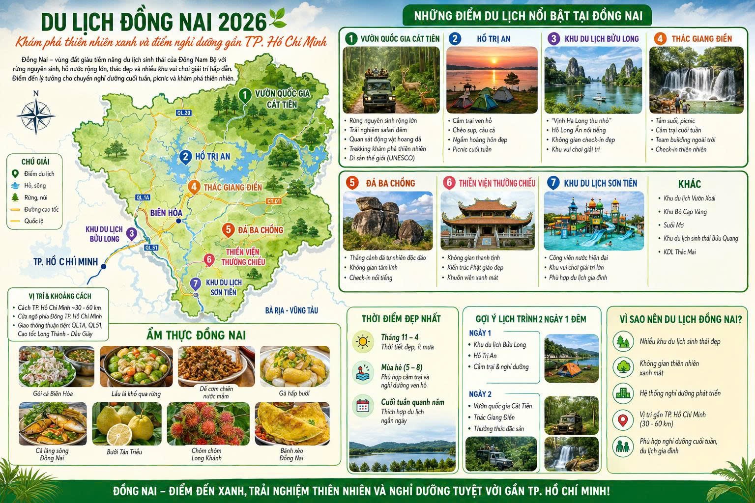 Du lịch Đồng Nai 2026 – Khám phá thiên nhiên xanh và điểm nghỉ dưỡng gần TP. Hồ Chí Minh