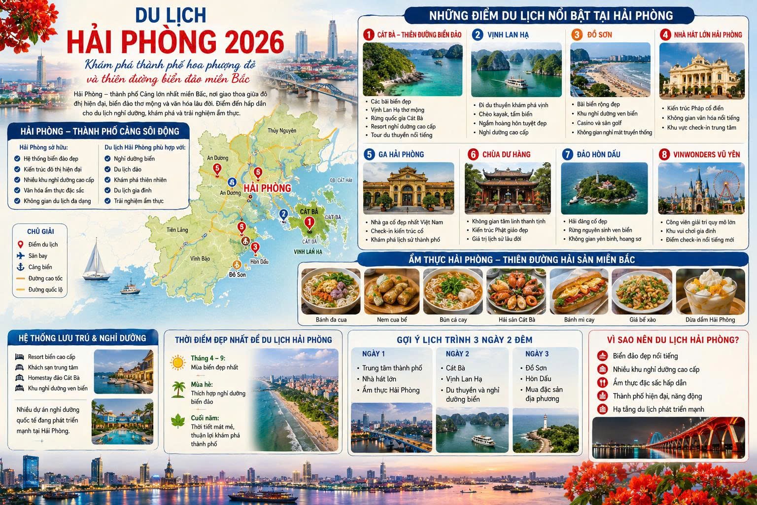 Du lịch Hải Phòng 2026 – Khám phá thành phố hoa phượng đỏ và thiên đường biển đảo miền Bắc