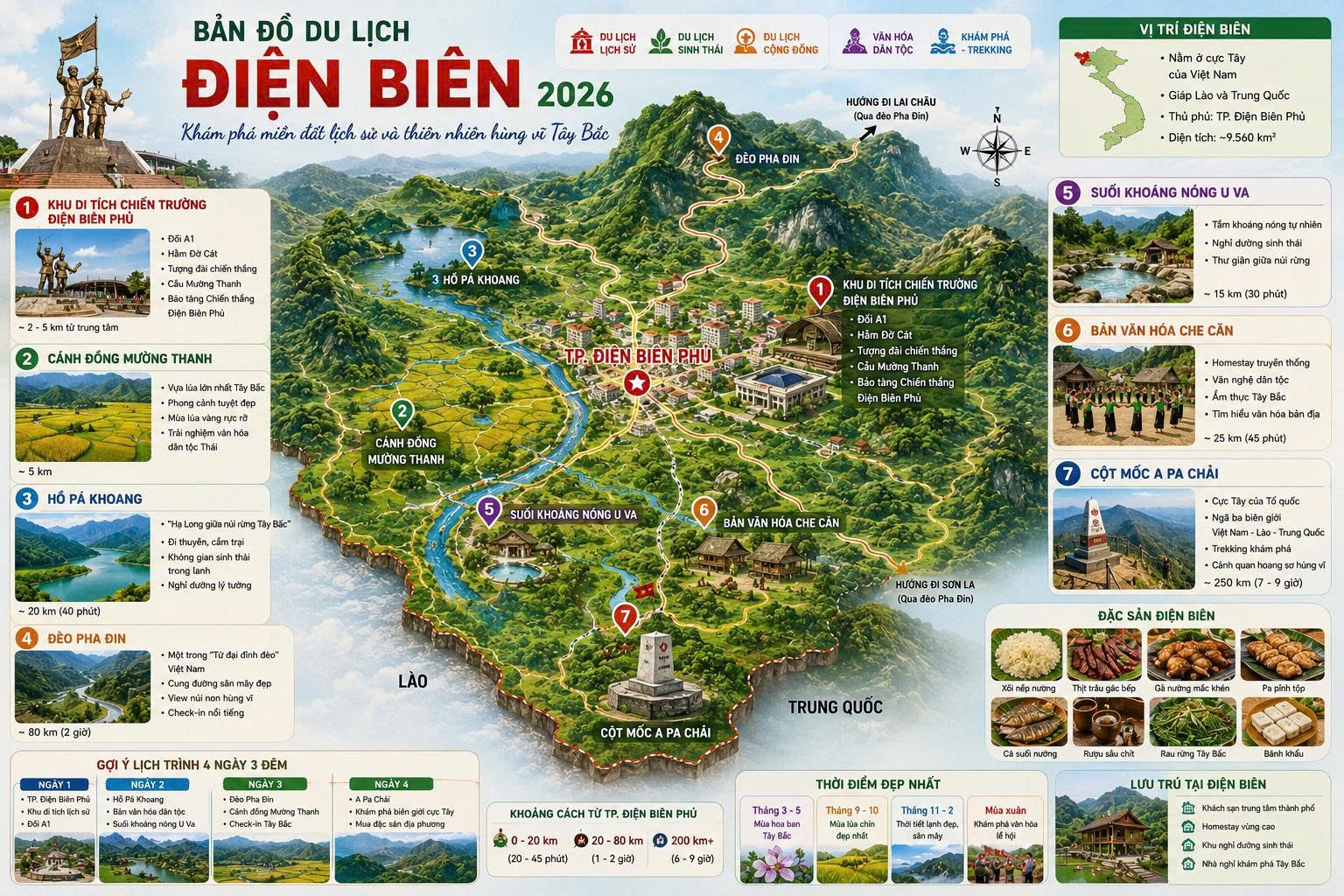 Du lịch Điện Biên 2026 – Khám phá miền đất lịch sử và thiên nhiên hùng vĩ Tây Bắc