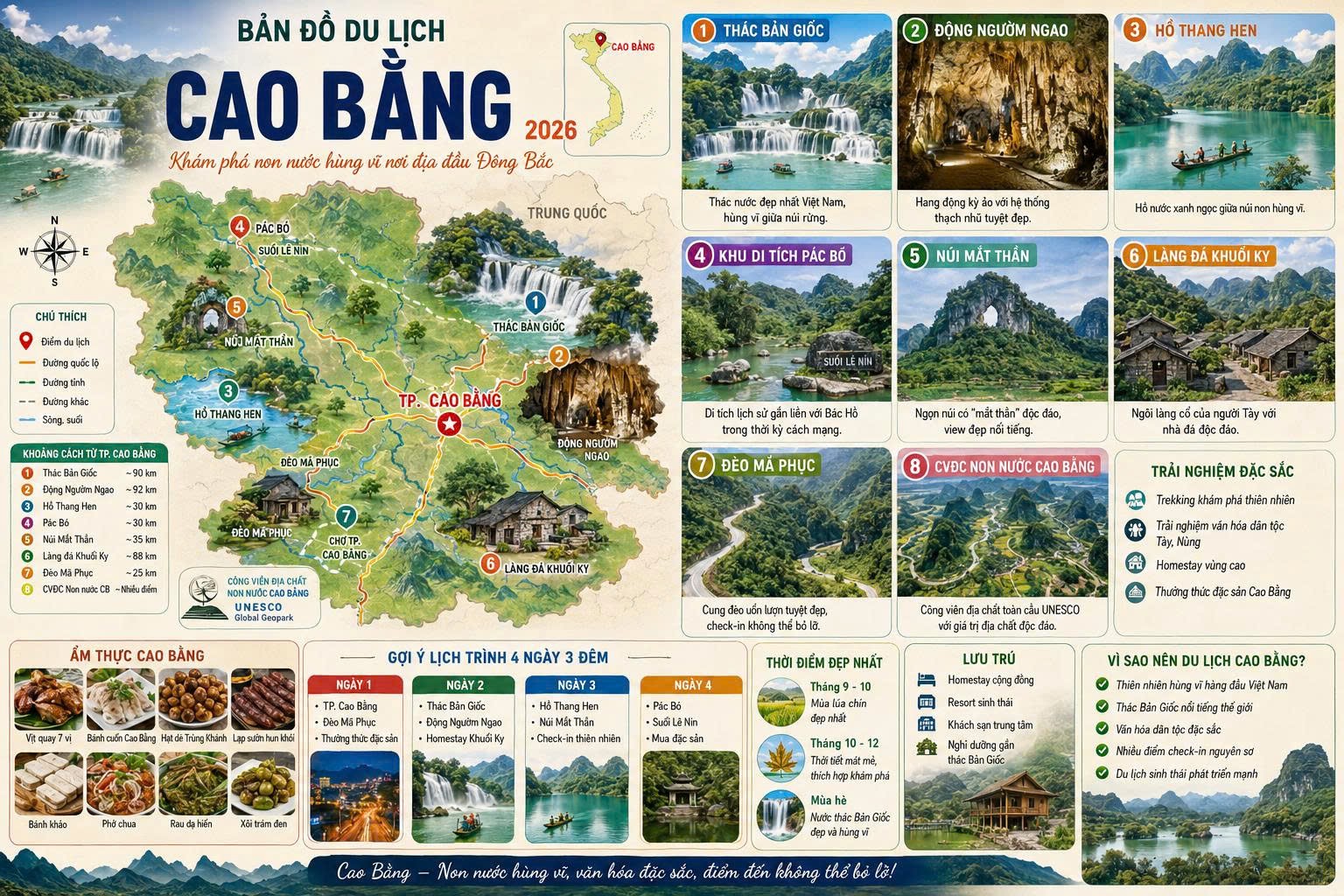 Du lịch Cao Bằng 2026 – Khám phá non nước hùng vĩ nơi địa đầu Đông Bắc