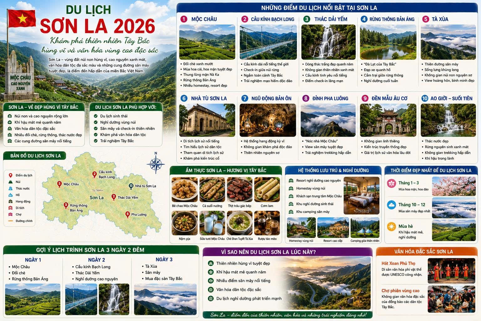 Du lịch Sơn La 2026 – Khám phá thiên nhiên Tây Bắc hùng vĩ và văn hóa vùng cao đặc sắc