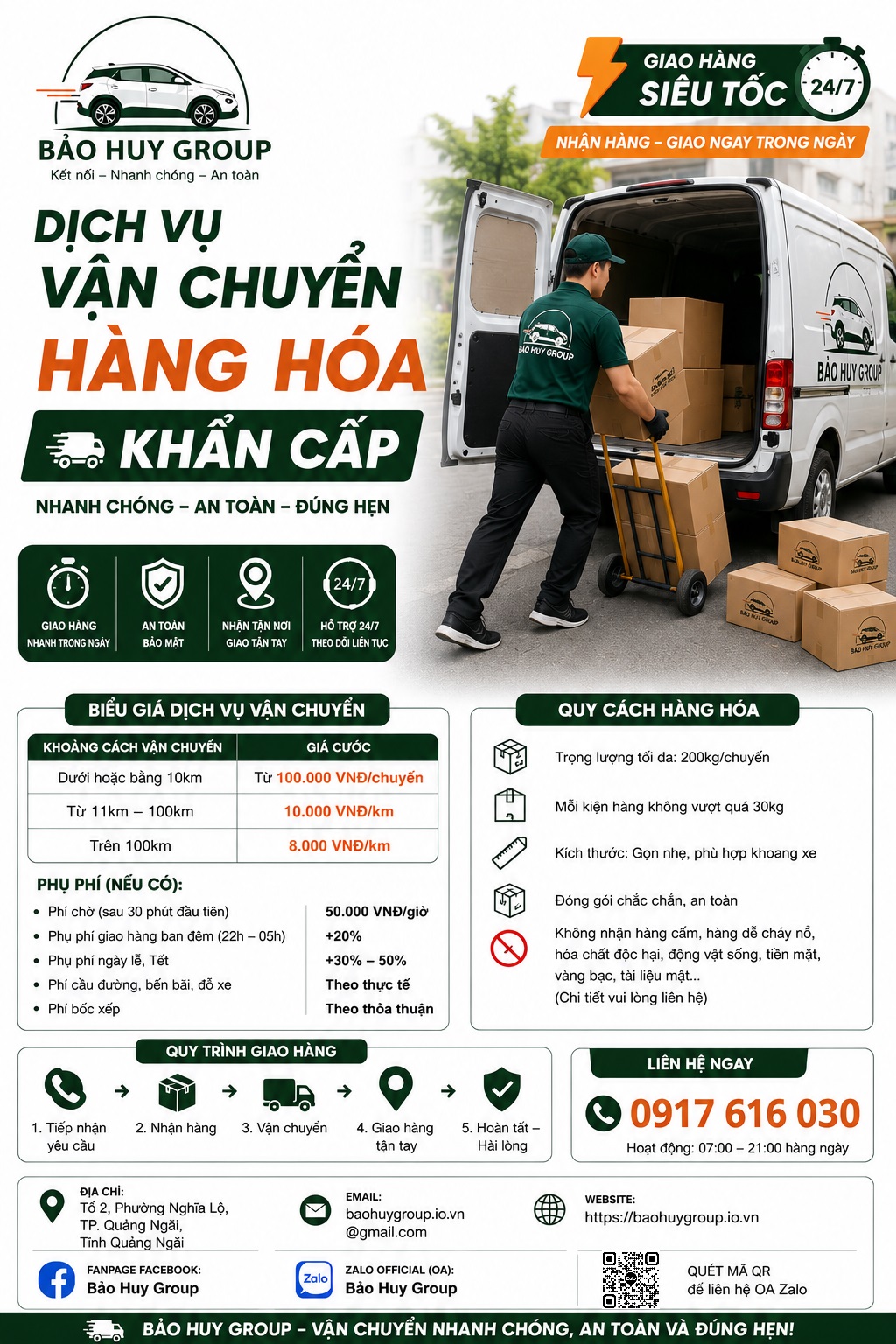 Dịch vụ vận chuyển hàng hoá khẩn cấp