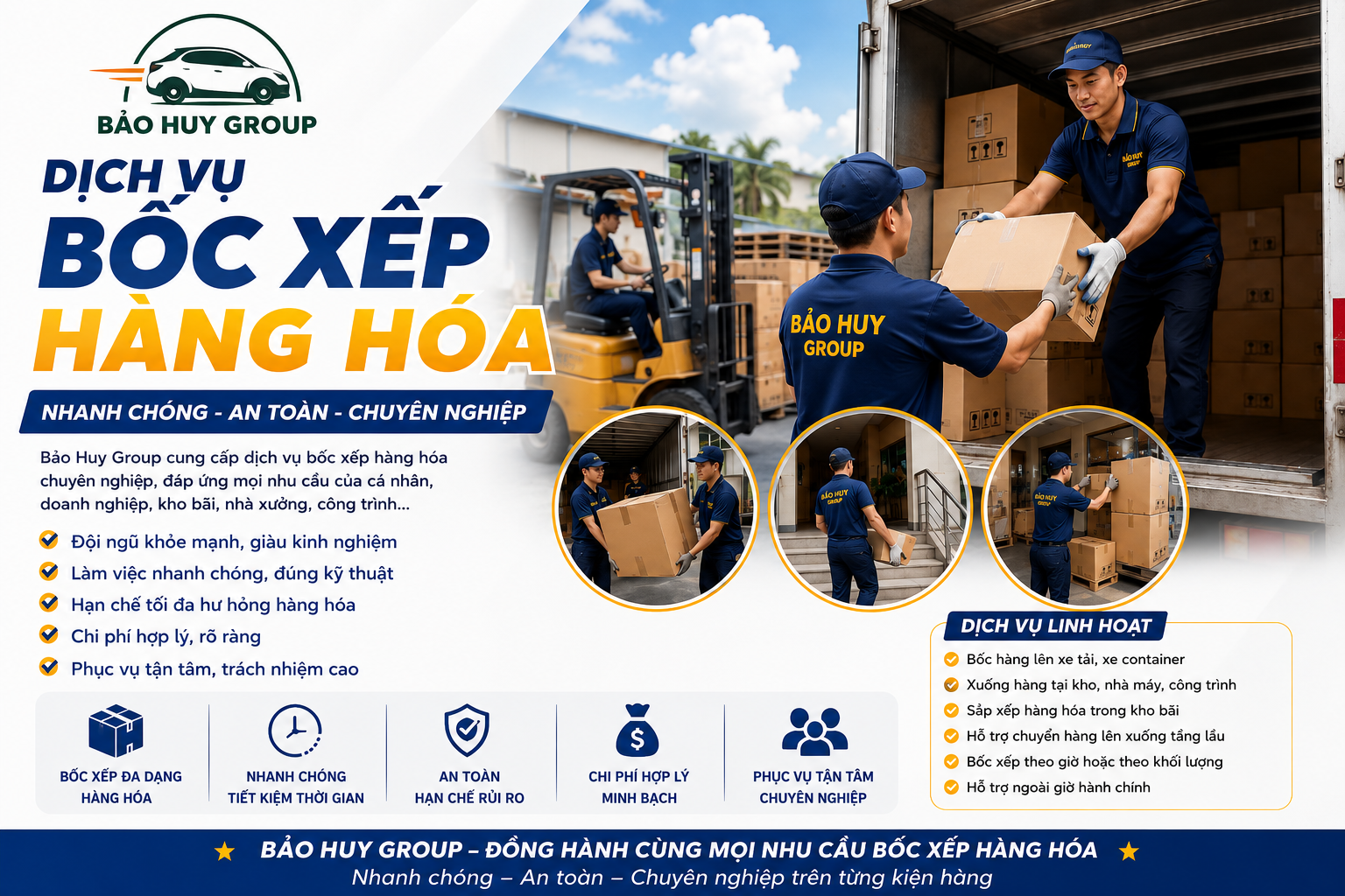 Dịch vụ bốc xếp hàng hóa chuyên nghiệp – Nhanh chóng, an toàn, tiết kiệm